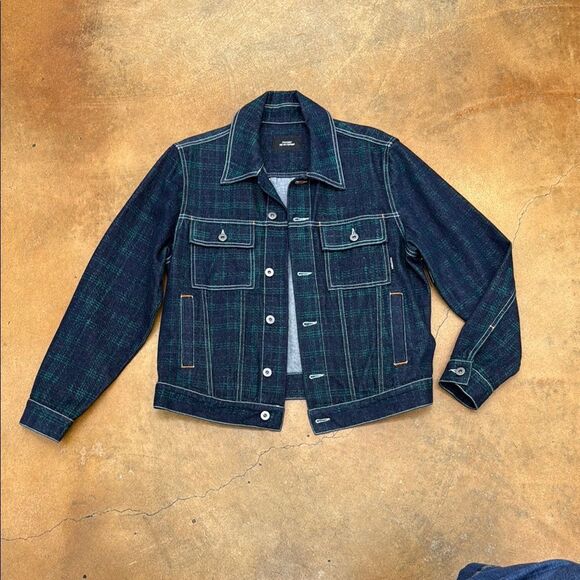 Plaid Denim Jacket for Men Paccbet XS - Picture 1 of 11